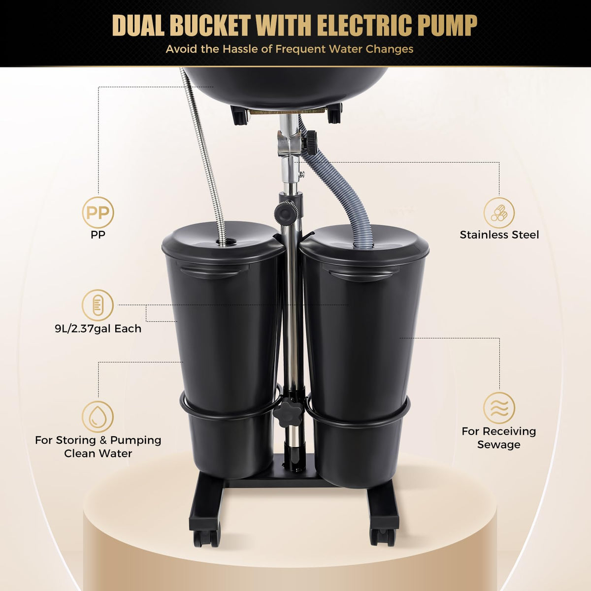 Portable Shampoo Bowl with Electric Pump Y121681