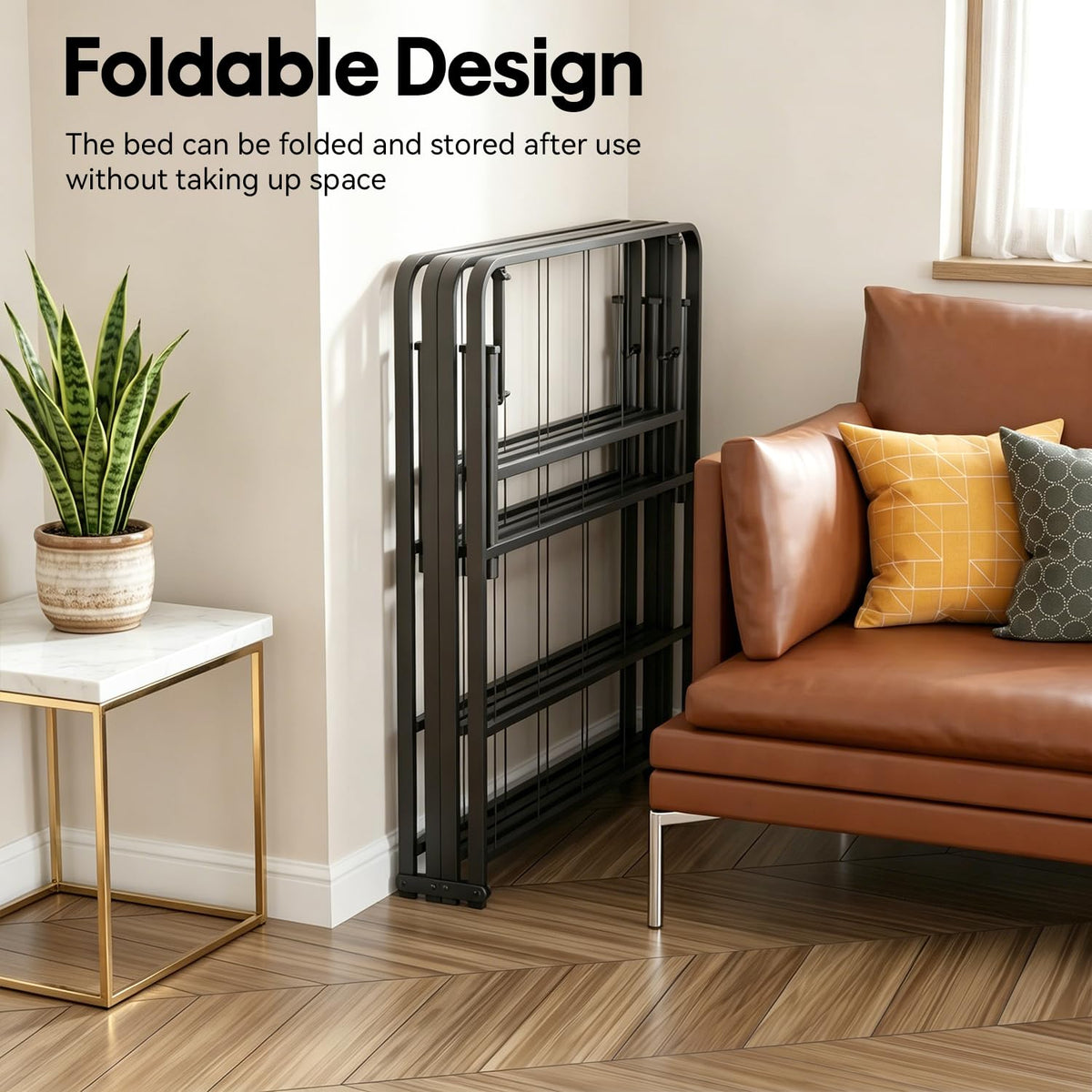 Twin Metal Bed Frame with 6 Legs U953805