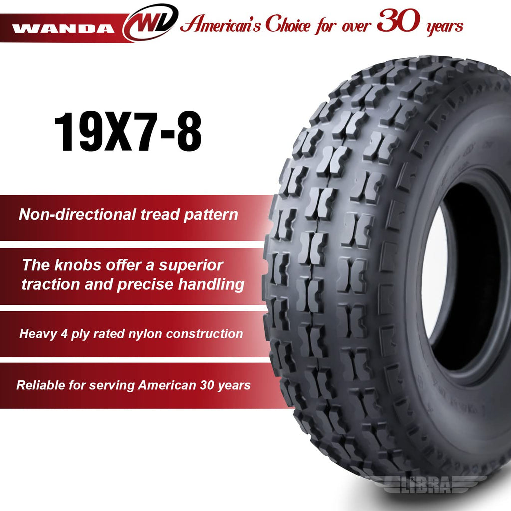 2 New Sport ATV Tires 19x7-8 4PR H5070