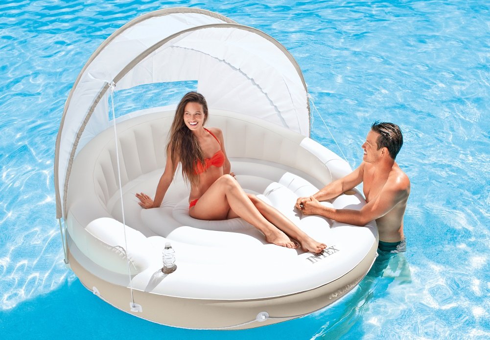 Inflatable Pool Float Lounge with Sunshade W847