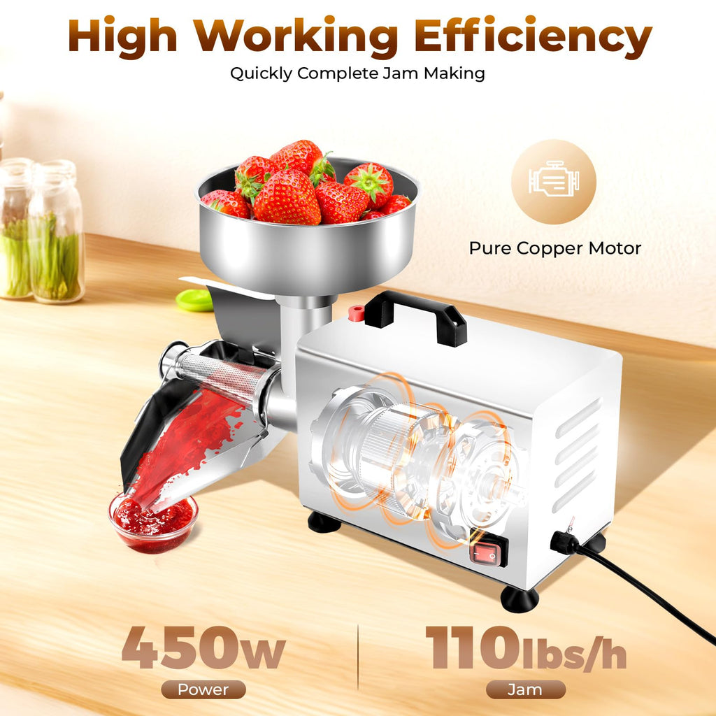 450W Electric Food Strainer with Filter and Trough U1900