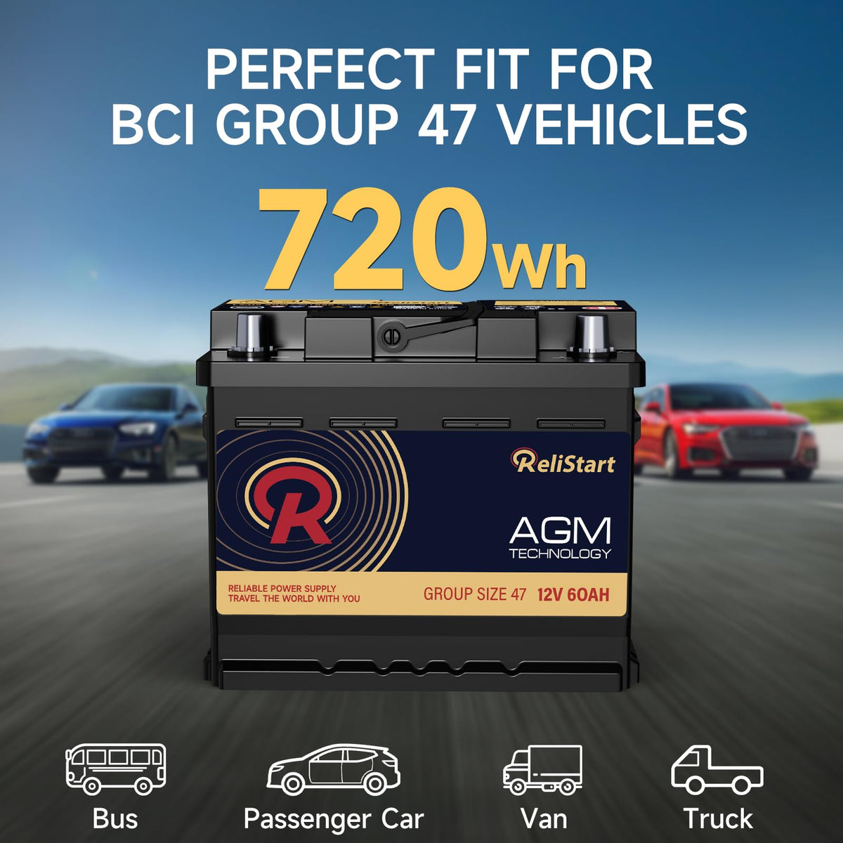 12V 60Ah 680CCA Automotive Battery C66609
