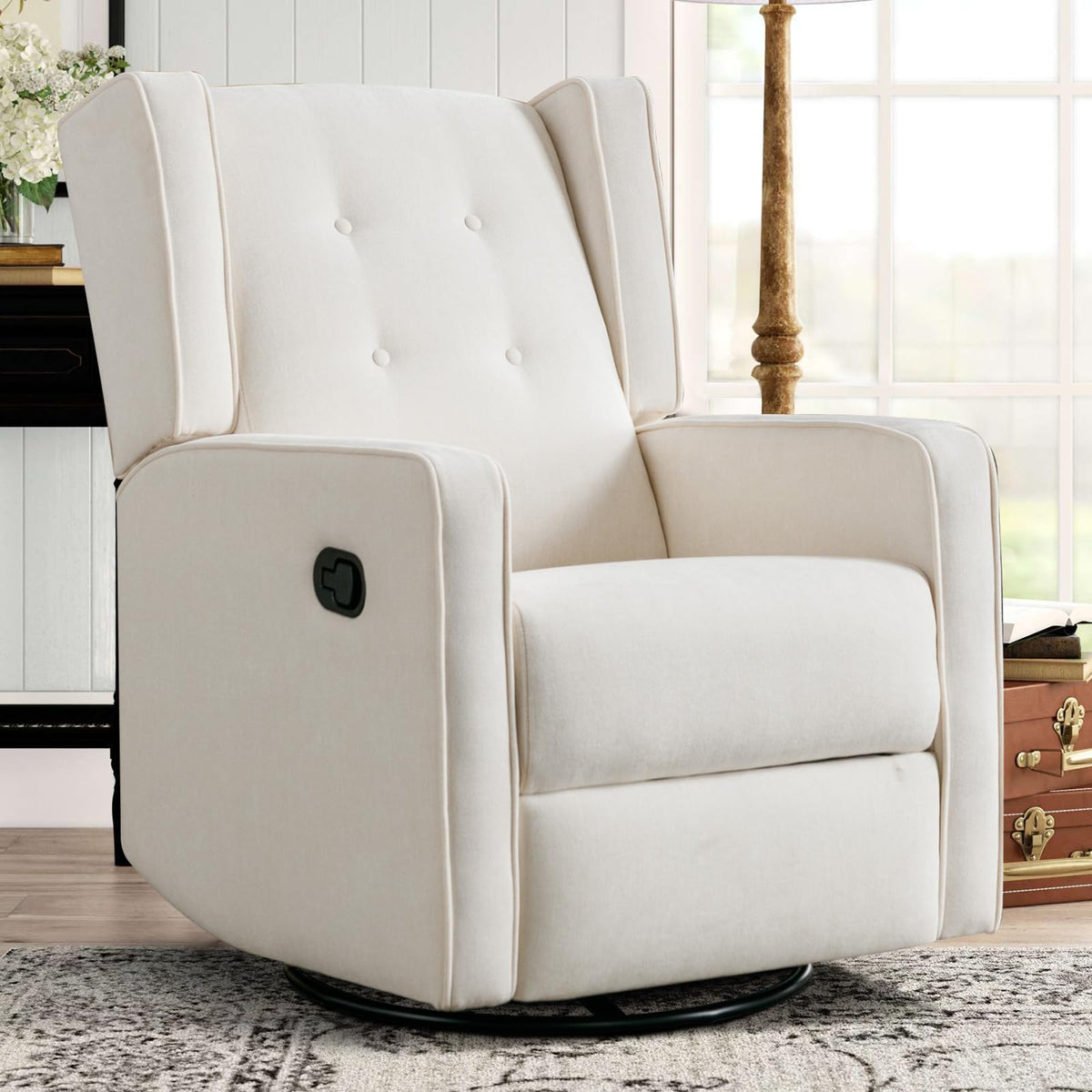 White Swivel Rocker Recliner Chair X69087