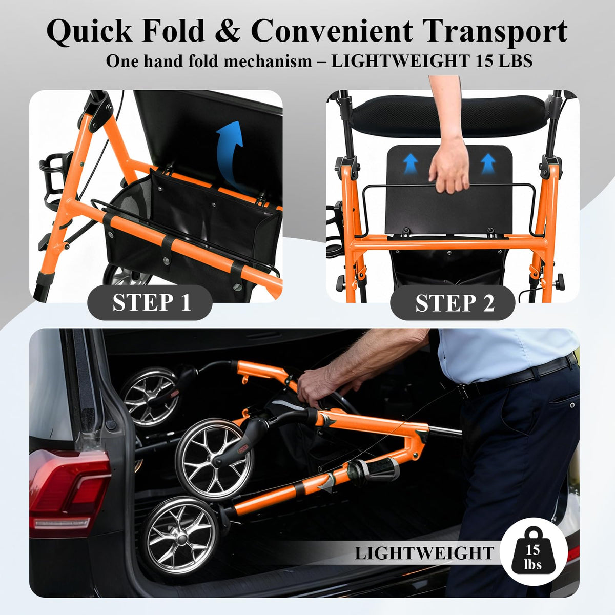 Ultra Lightweight Rollator Walker with Seat O85509