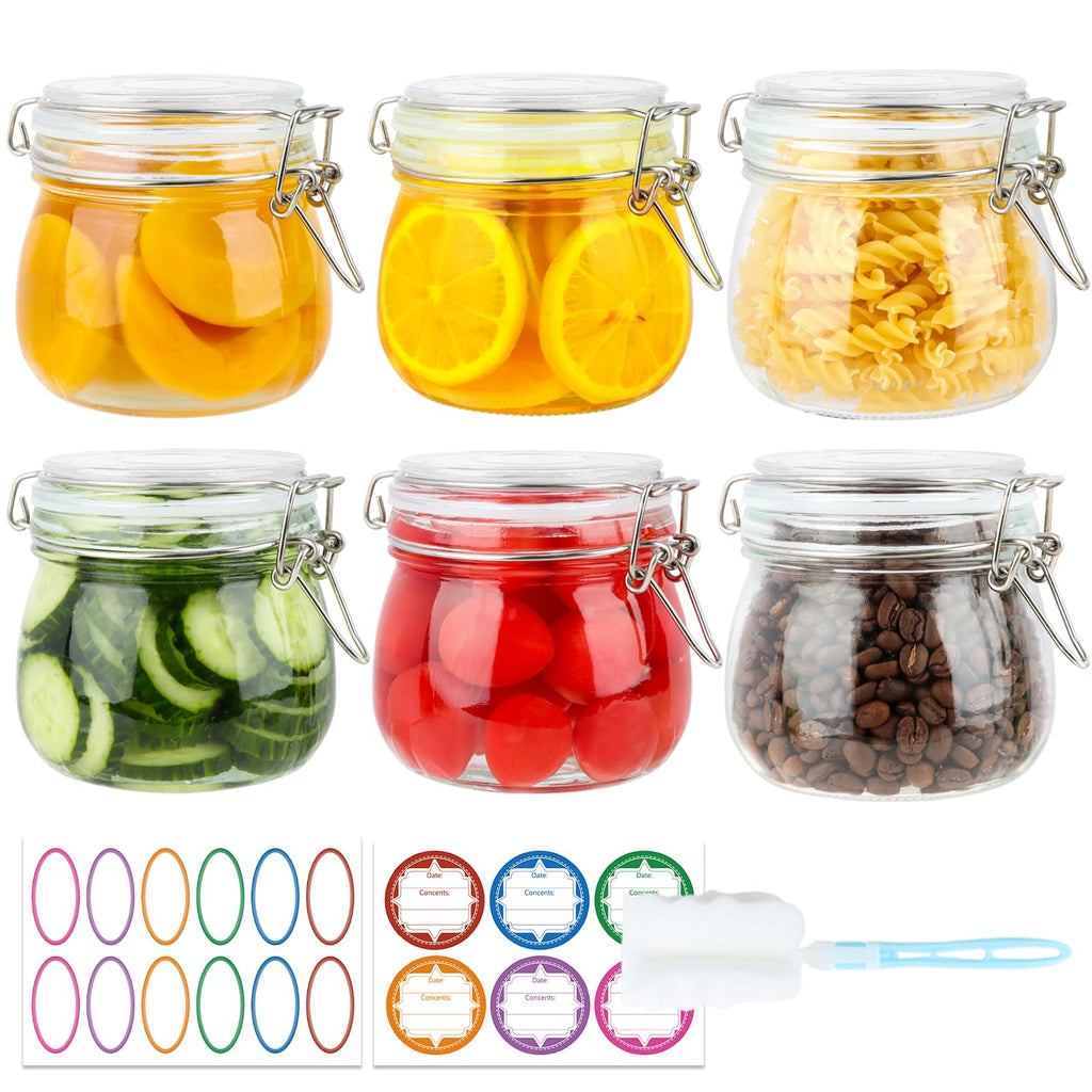 16oz Glass Jars with Airtight Lids, 6 Pack X195230