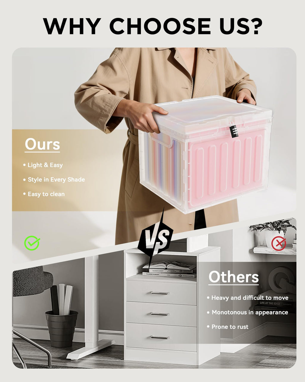 2 Drawer Plastic File Cabinet Q2318