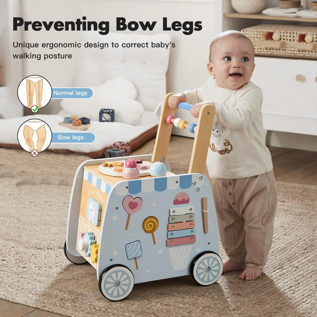 Wooden Baby Walker with Wheels U37674