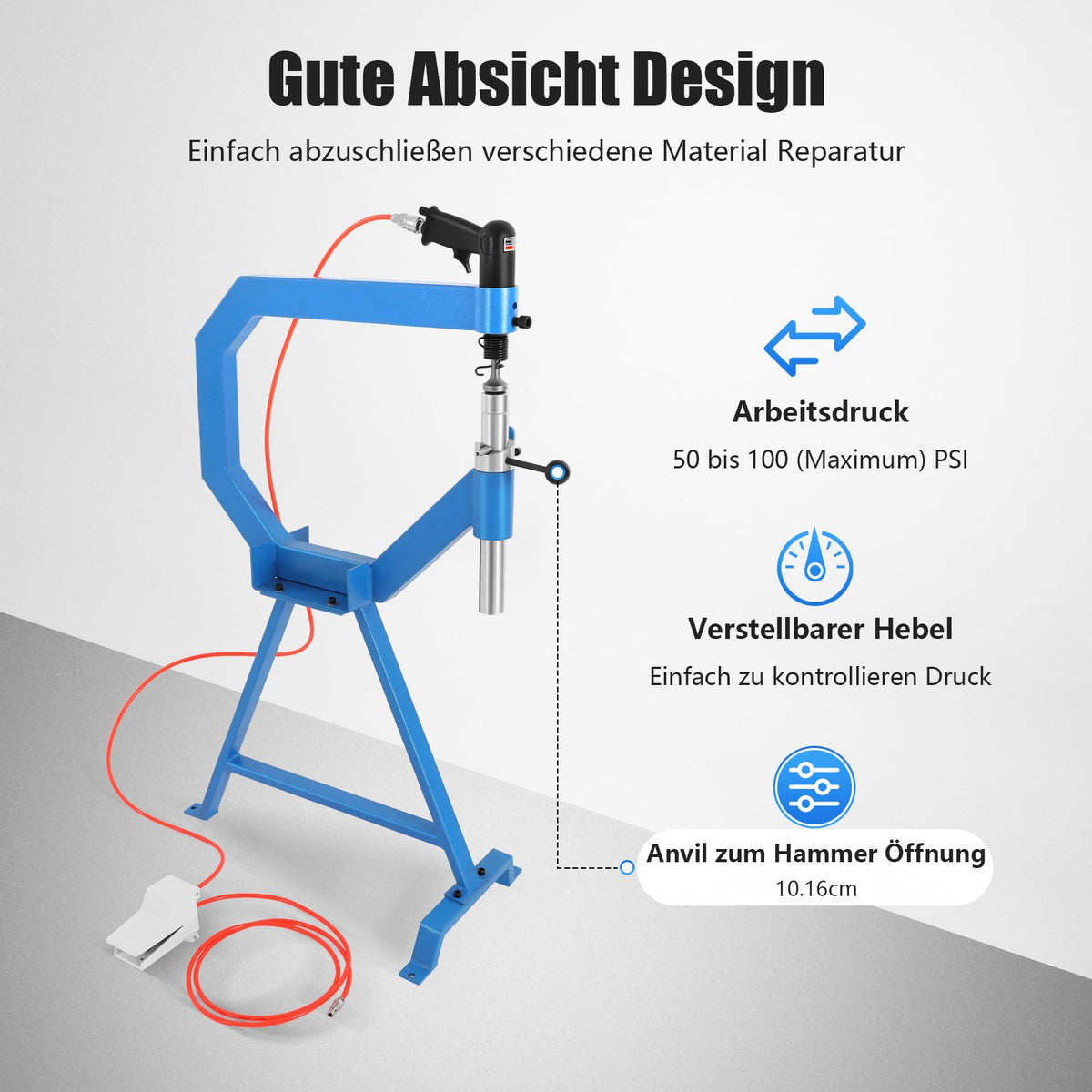 Pneumatic Planishing Hammer with 1"/2"/3" Anvils M37379