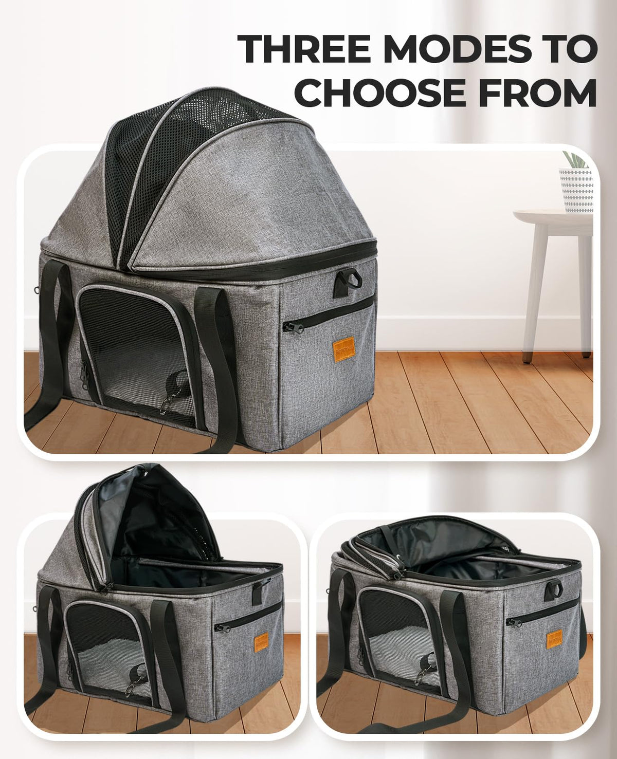 Top-Expandable Cat Carrier with Semi-Open Canopy R23003