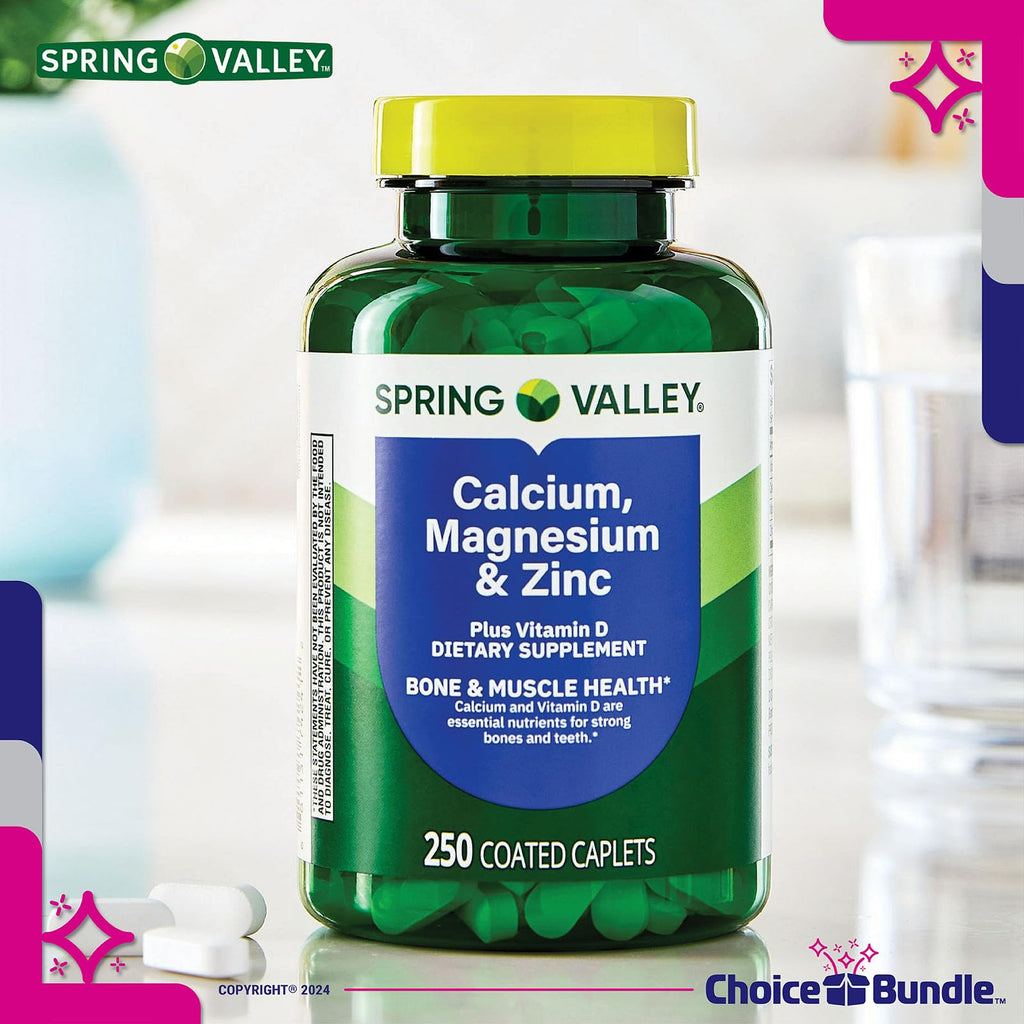 Calcium Magnesium Zinc Plus Vitamin D Caplets 250 Ct 2 pk D789