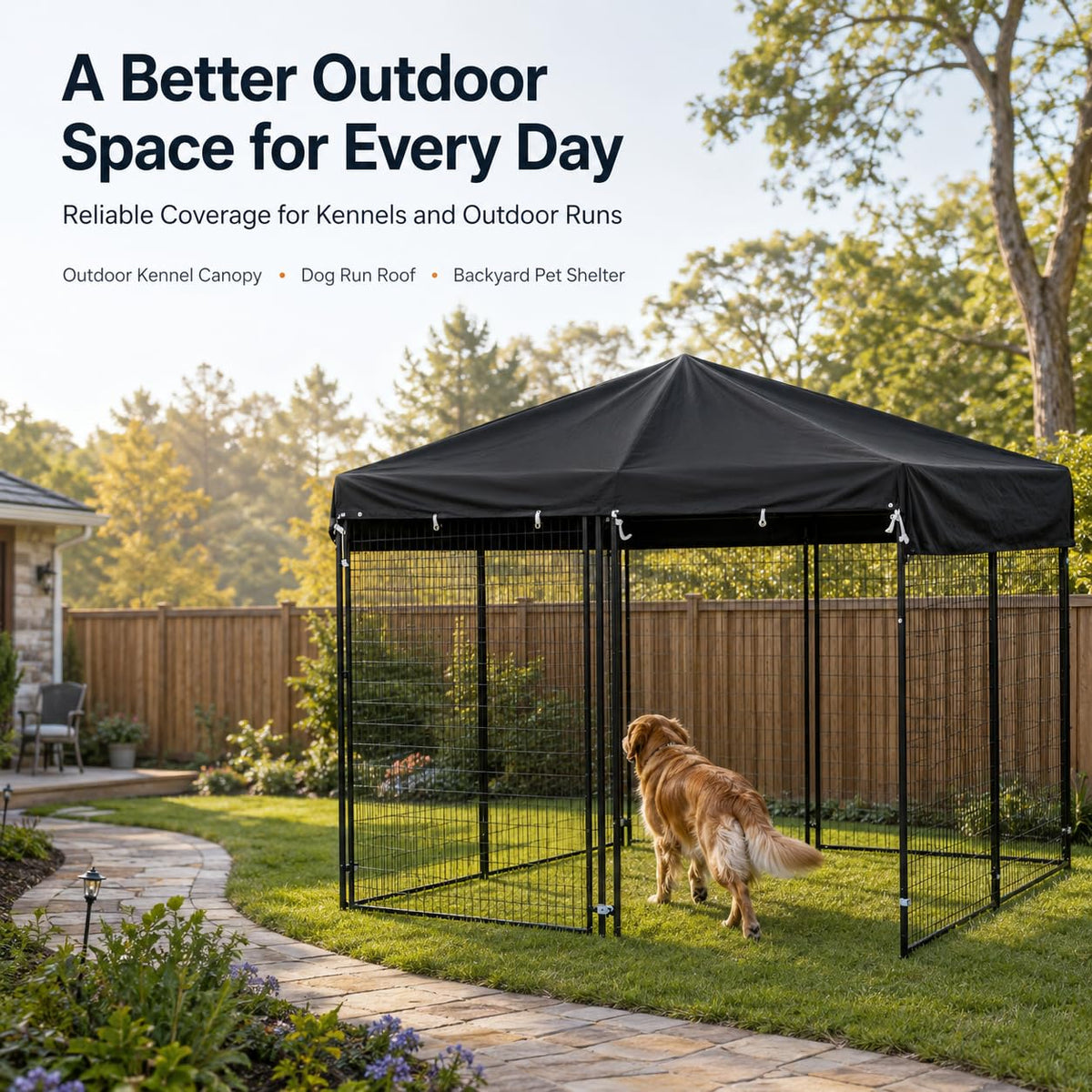 10x10 FT Heavy Duty Waterproof Dog Kennel Cover T4254