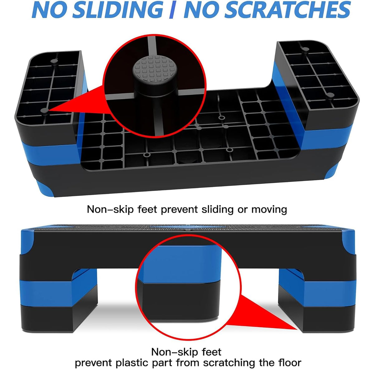 Adjustable Aerobic Exercise Step with 4” 6” 8” Risers M5106