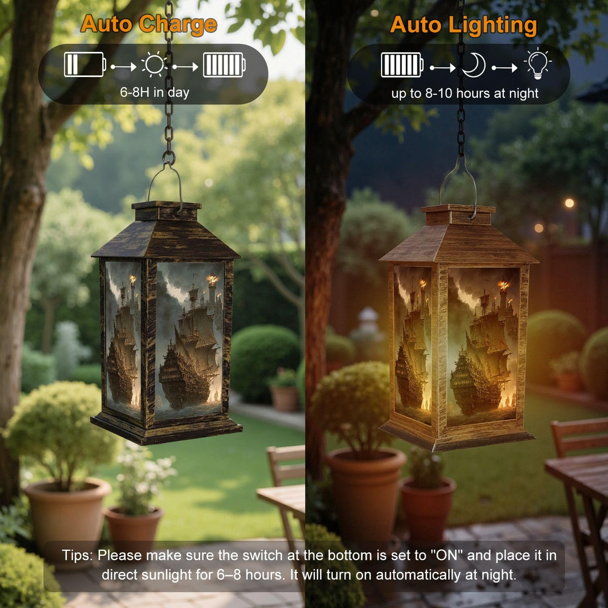 Waterproof Solar Powered Hanging Lantern G4824