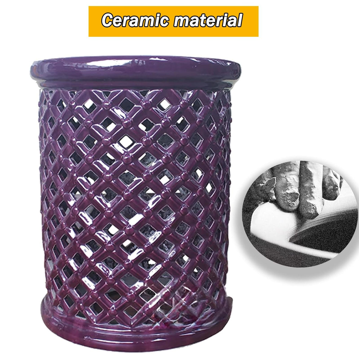 Ceramic Teal Decorative Garden Stool X383