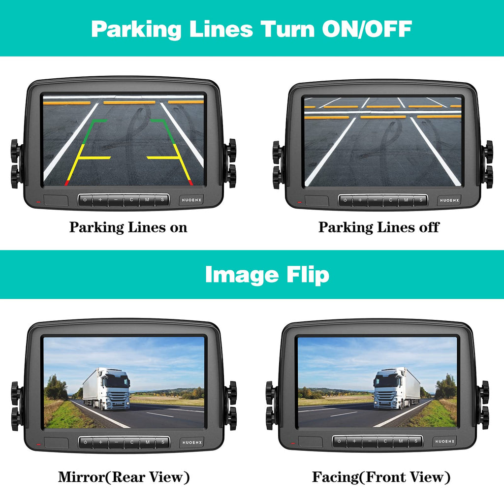 Wireless Backup Camera 7 Inch Monitor Rear View Camera System IP69 Waterproof Night Vision H13706