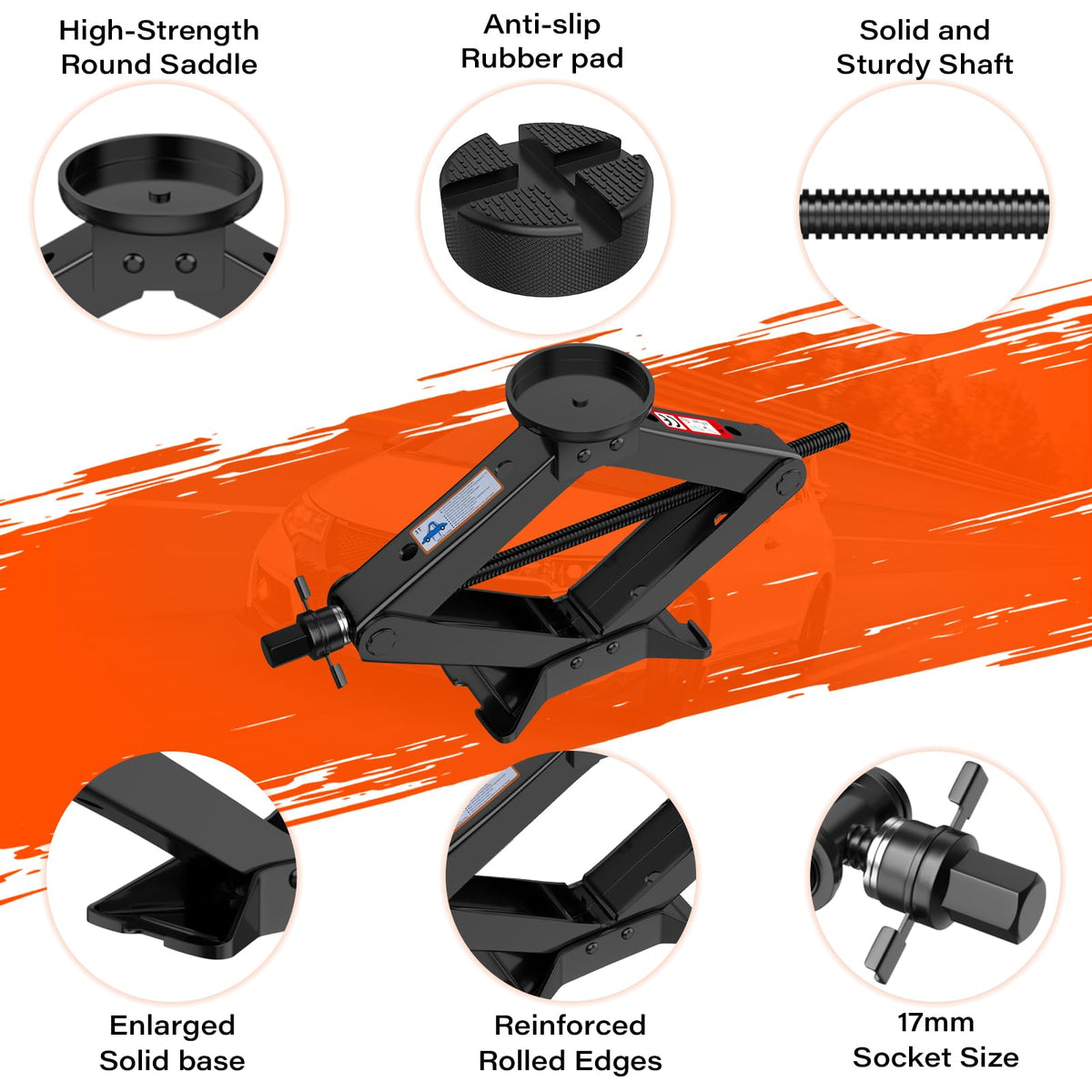 3 Ton Scissor Jack with Lug Wrench U50453