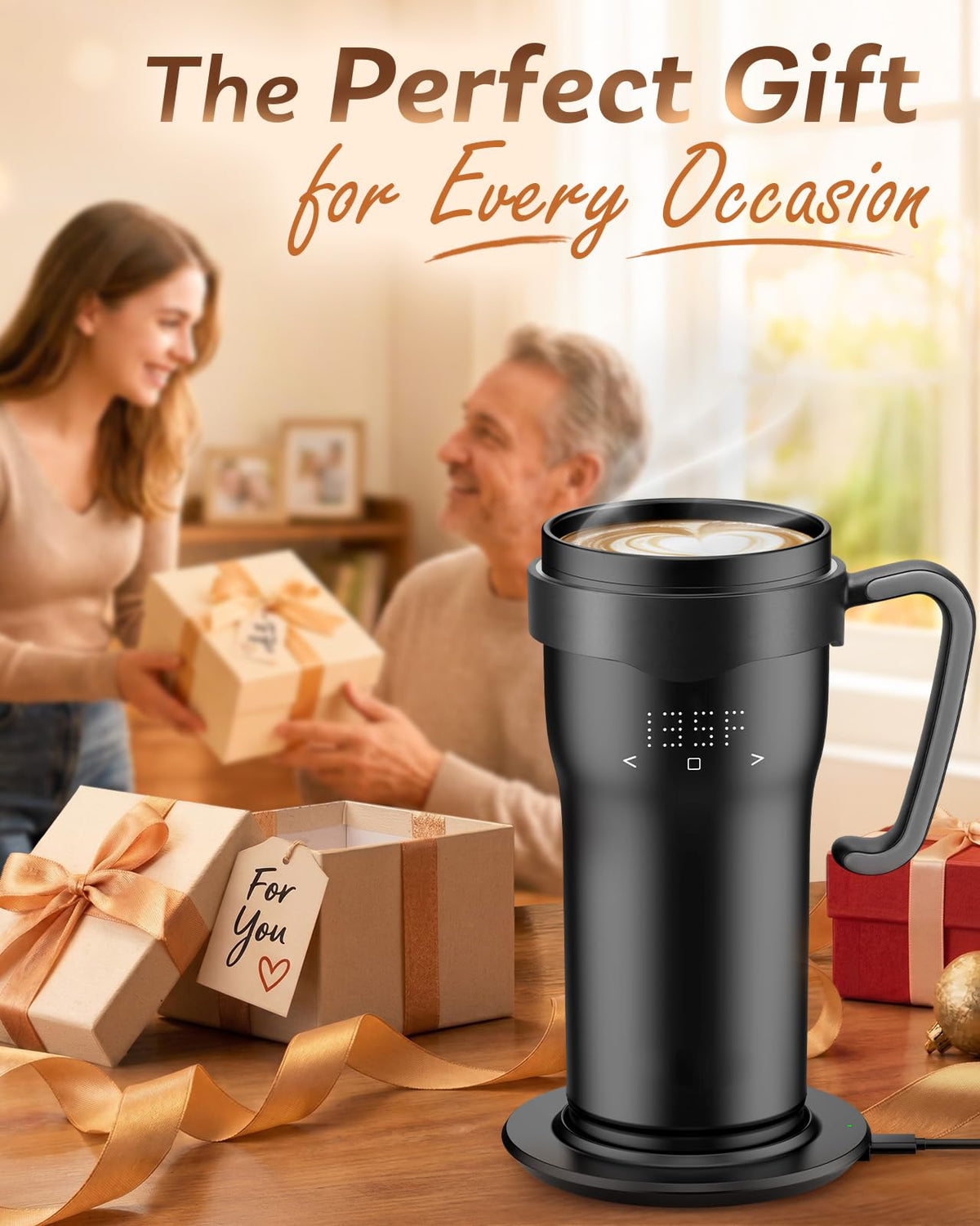 16oz Temperature Control Rechargeable Heated Mug U33988