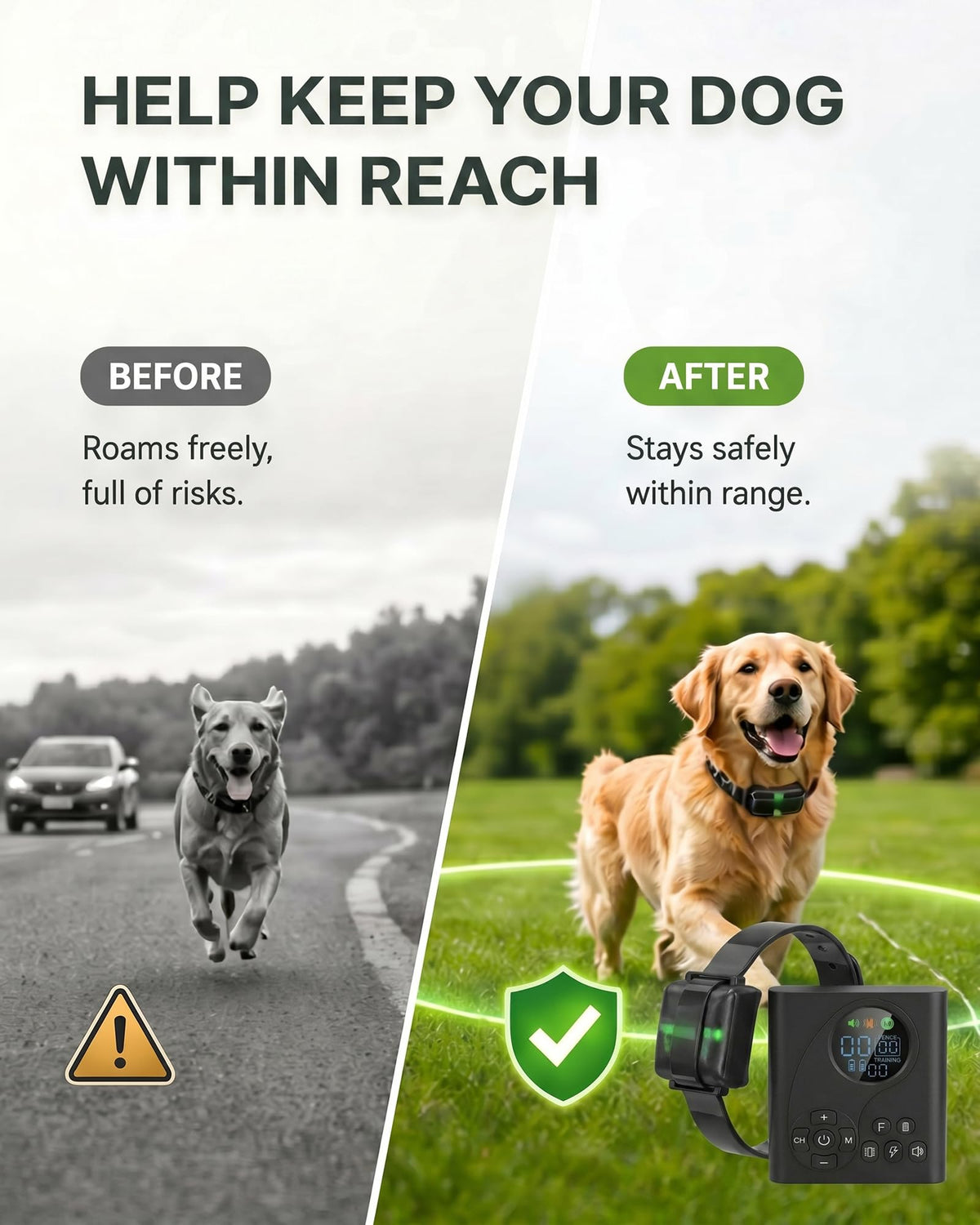 Wireless Dog Fence with Remote Collar F86343