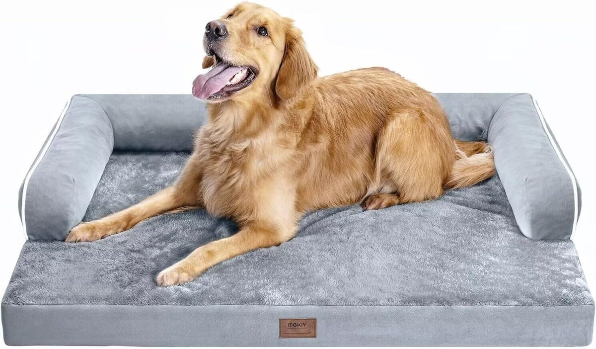 Washable Orthopedic Dog Bed with Bolster N405