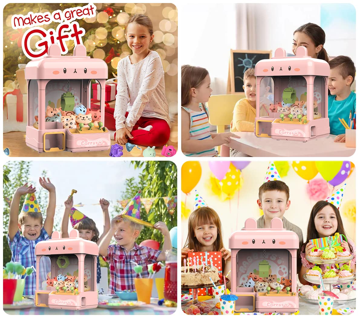 Large Claw Machine with Prizes, Adjustable Sound & Light, Mini Vending Machine, Electronic Arcade Crane Game, Candy Dispenser Toy L595488