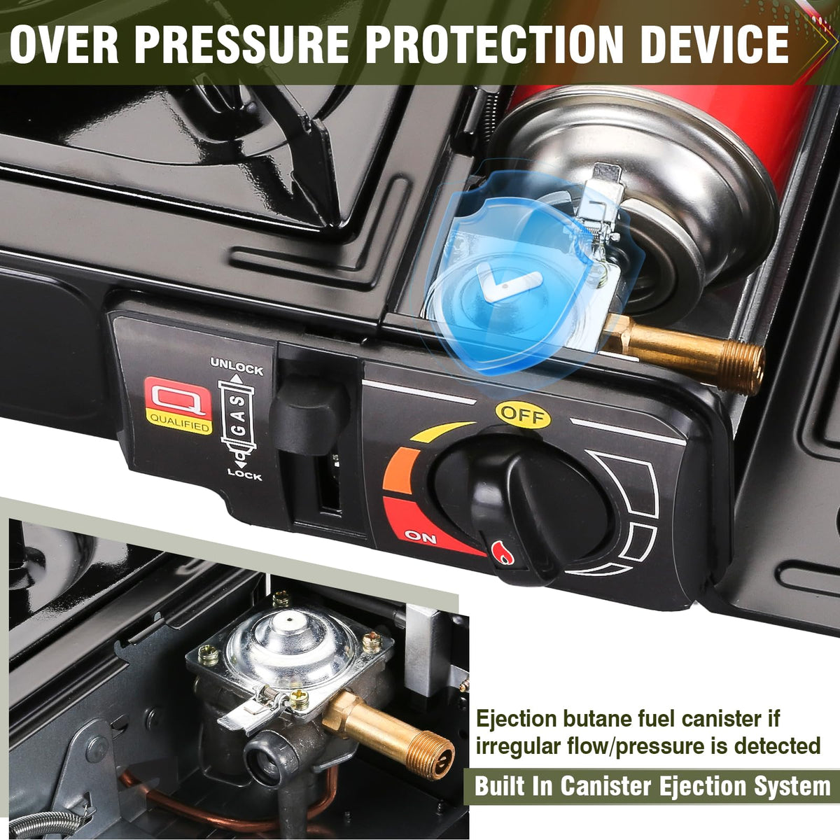 Portable Dual Fuel Single Burner Camping Stove Q14538