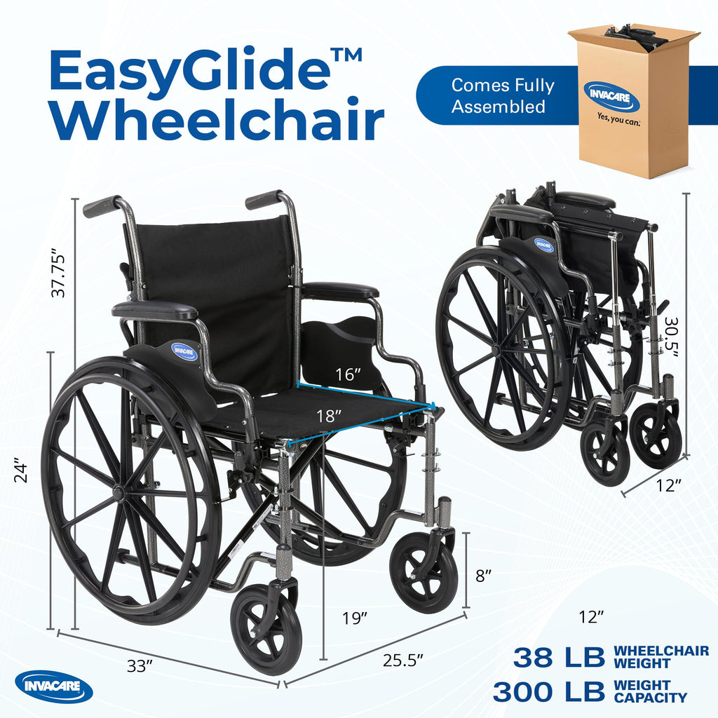 Compact Folding Manual Wheelchair with Swing-Away Footrests H630