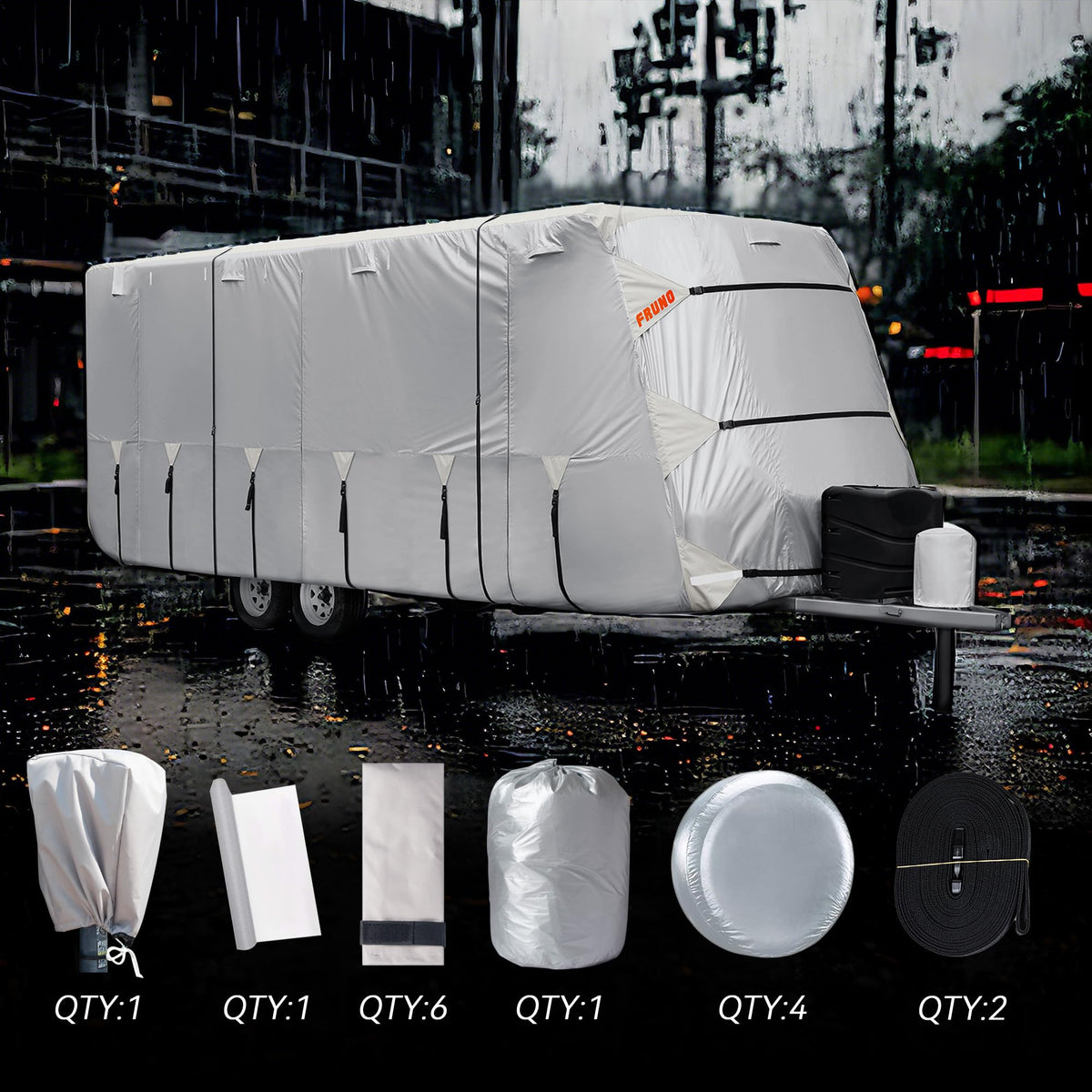 Oxford Fabric Waterproof Rip-Resistant Anti-UV Travel Trailer Cover 30'-33' W1178