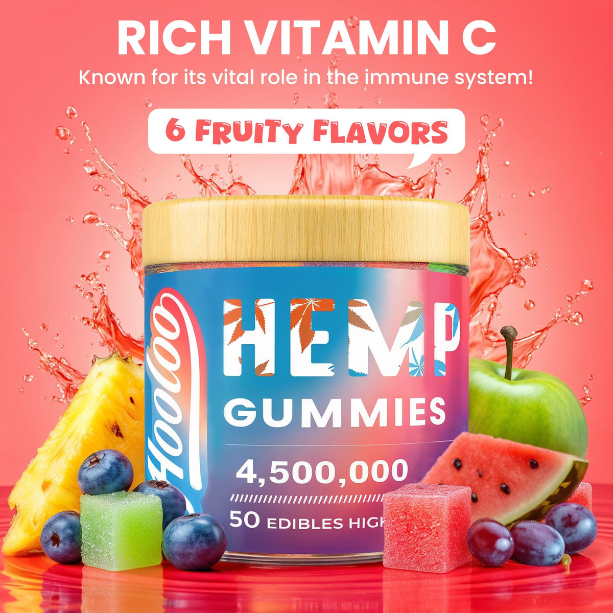 Hemp Gummies 6 Fruity Flavors S3615