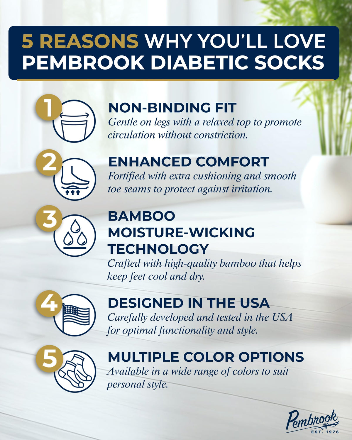 Ribbed Knit Bamboo Viscose Diabetic Socks for Women 6 Pairs L705