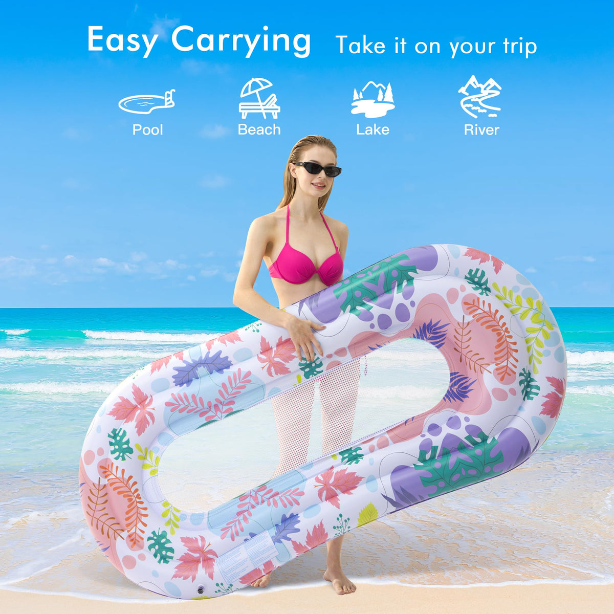 2 Pack Inflatable Pool Floats Lounger B7869