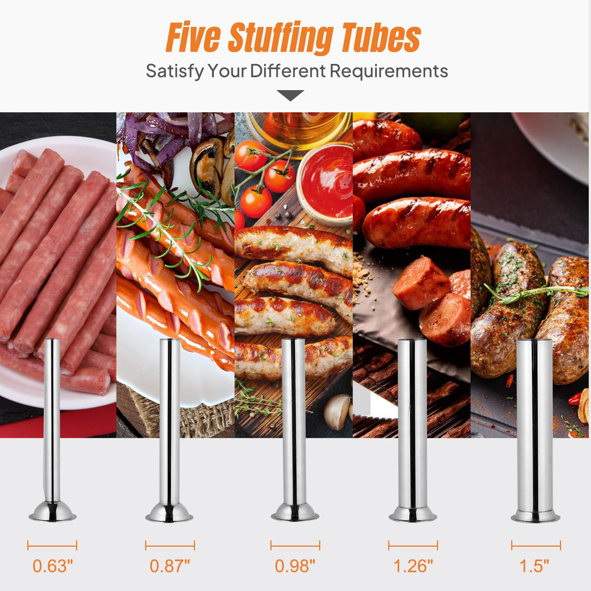 15LBS/7L Two Speed Stainless Steel Vertical Sausage Stuffer D2563
