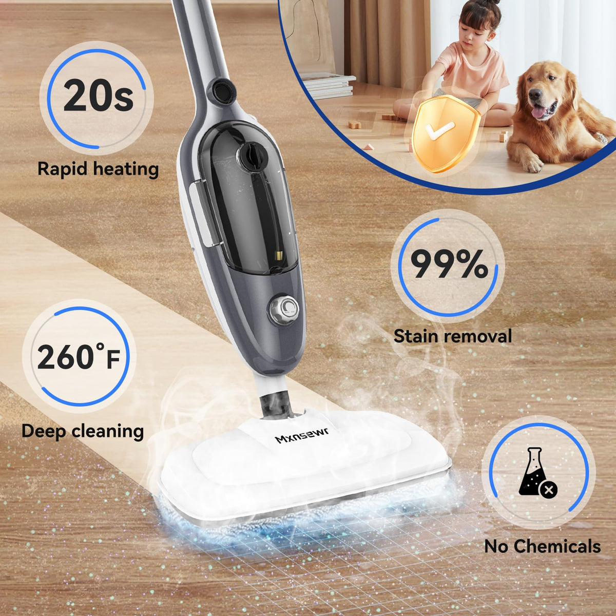 11-in-1 Handheld Detachable Adjustable Steam Mop F788
