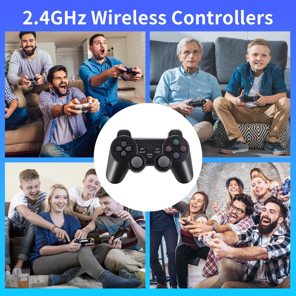 Plug and Play Retro Game Console with 4K HDMI Output, 2.4G Wireless Controllers, 64GB Memory Card P567492