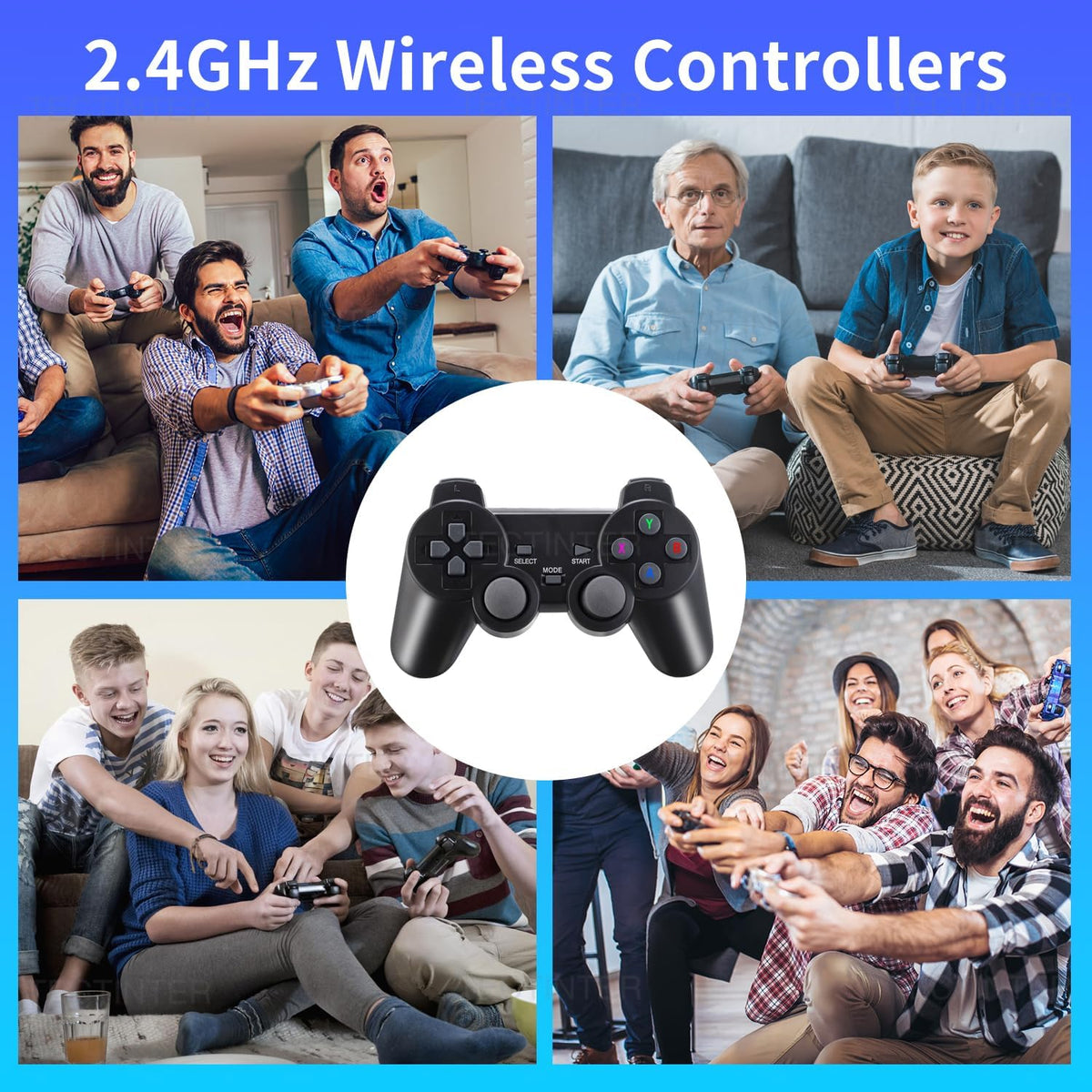 Plug and Play Retro Game Console with 4K HDMI Output, 2.4G Wireless Controllers, 64GB Memory Card P567492
