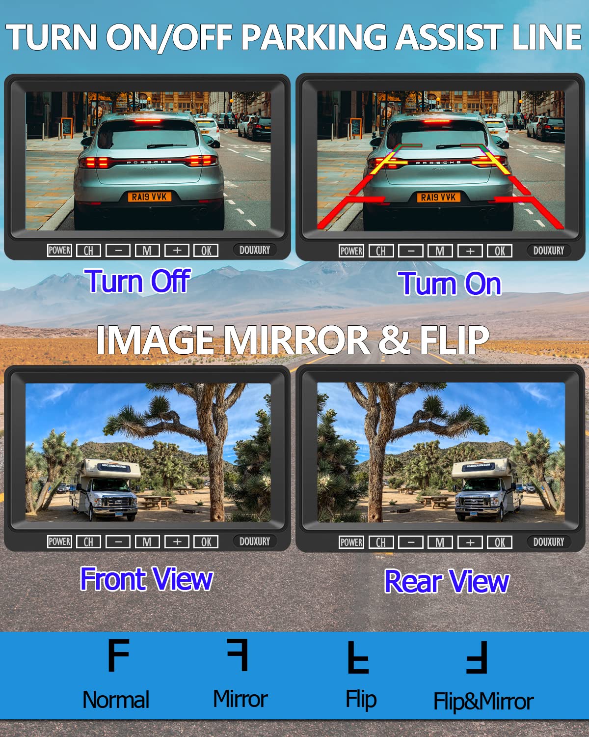 IP69 Waterproof HD 1080P Wireless Backup Camera System with 7" Monitor W6738