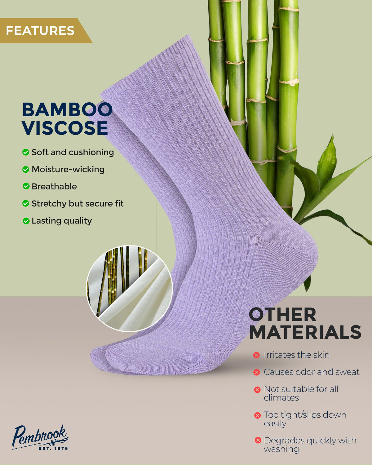 Ribbed Knit Bamboo Viscose Diabetic Socks for Women 6 Pairs L705