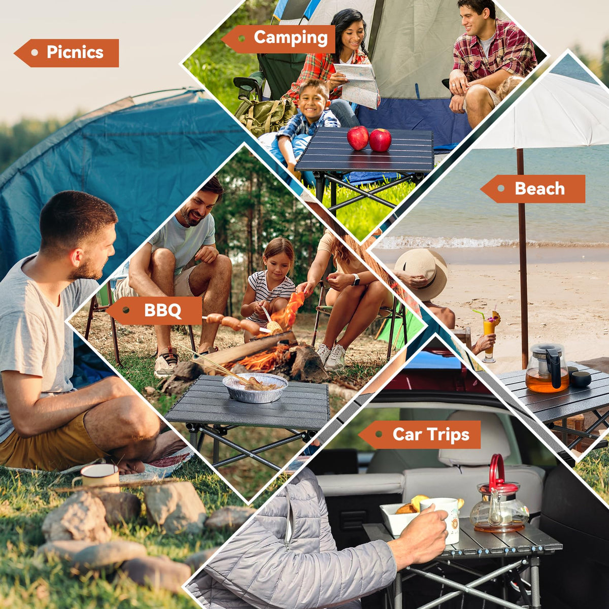 Portable Folding Aluminum Camping Table with Carry Bag S30328