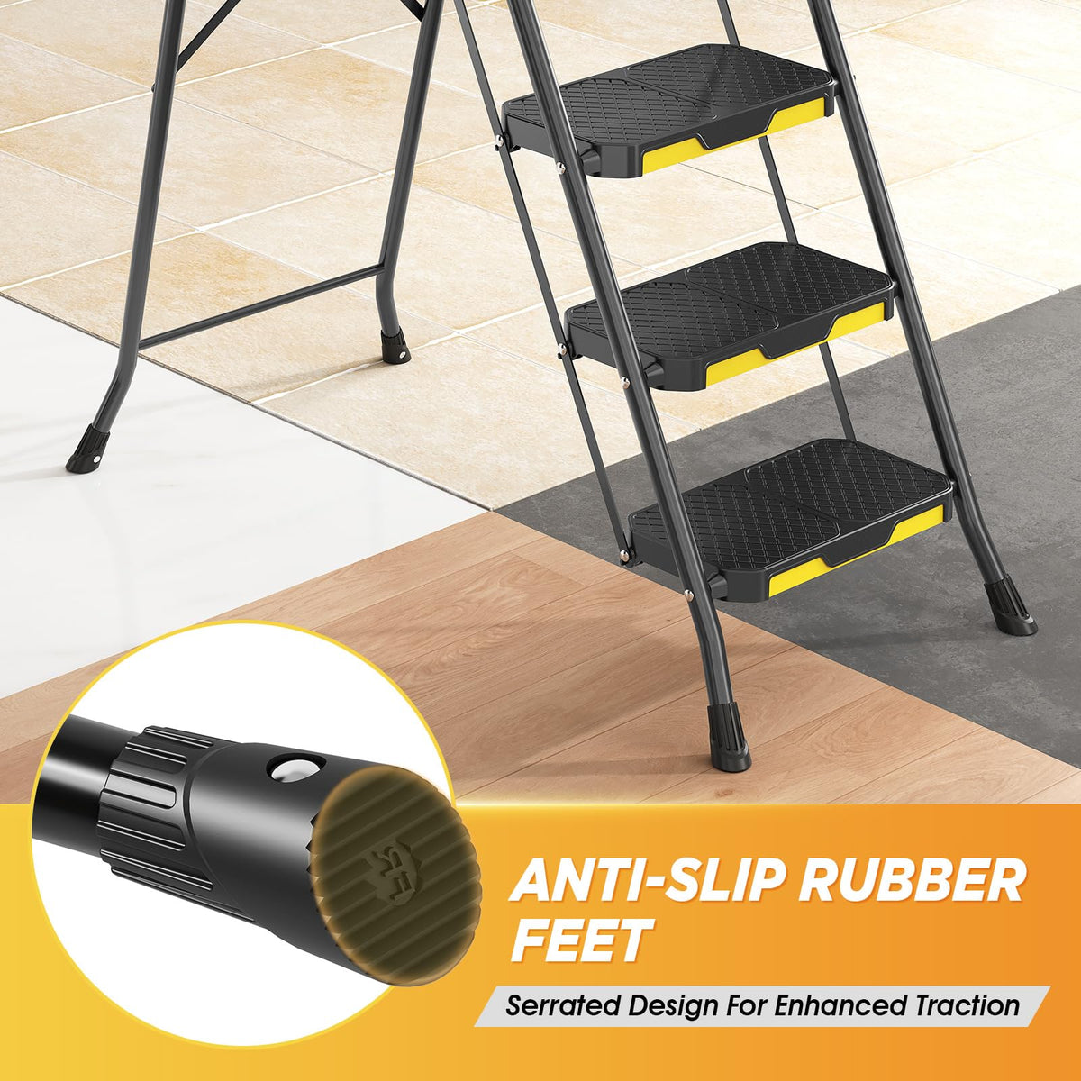 Steel Step Ladder with Handrail P640