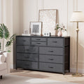 10 Drawer Fabric Dresser with Wood Top N30701