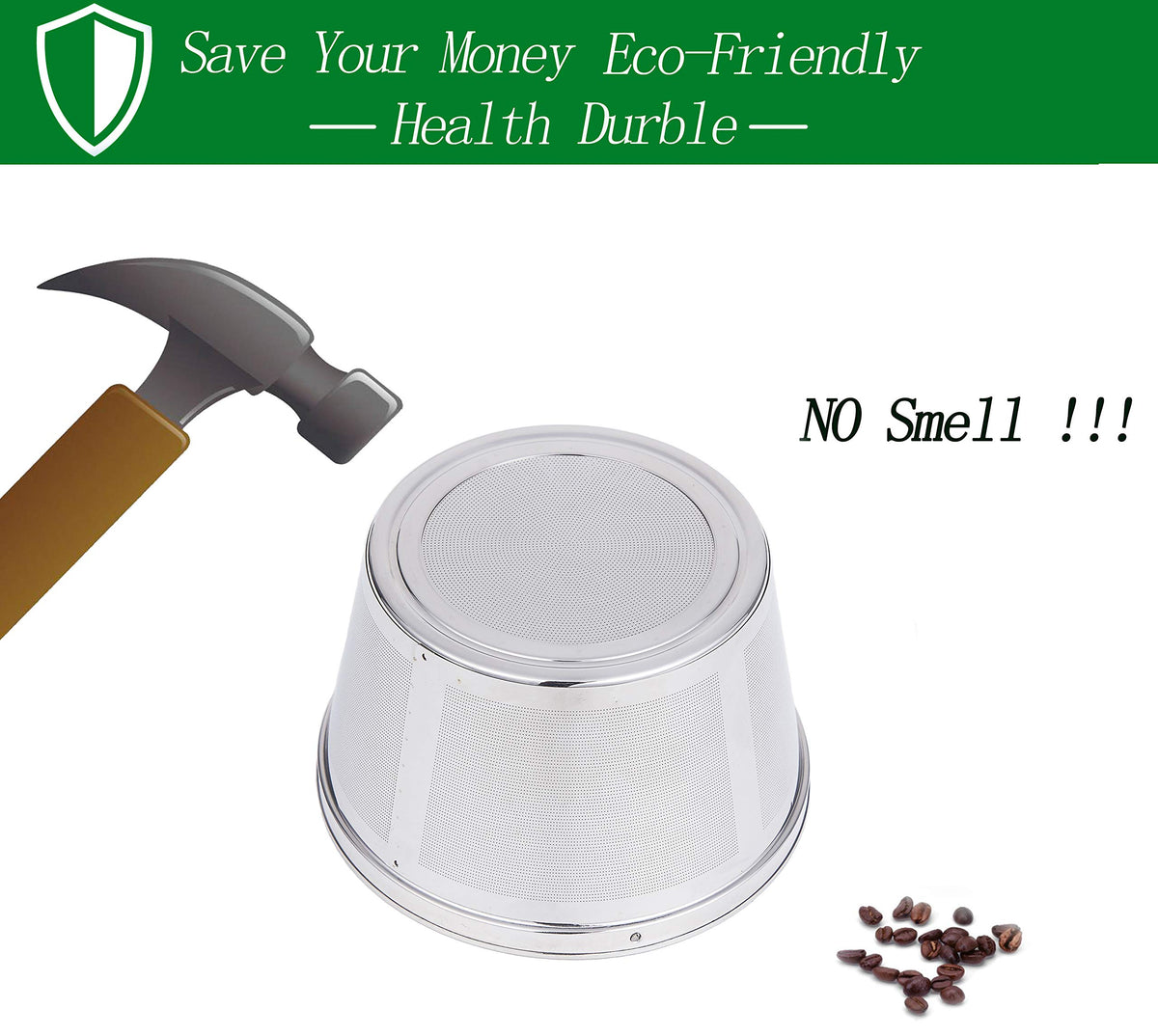 Stainless Steel Reusable Coffee Filters 8 12 Cup Pack of 2 V3335