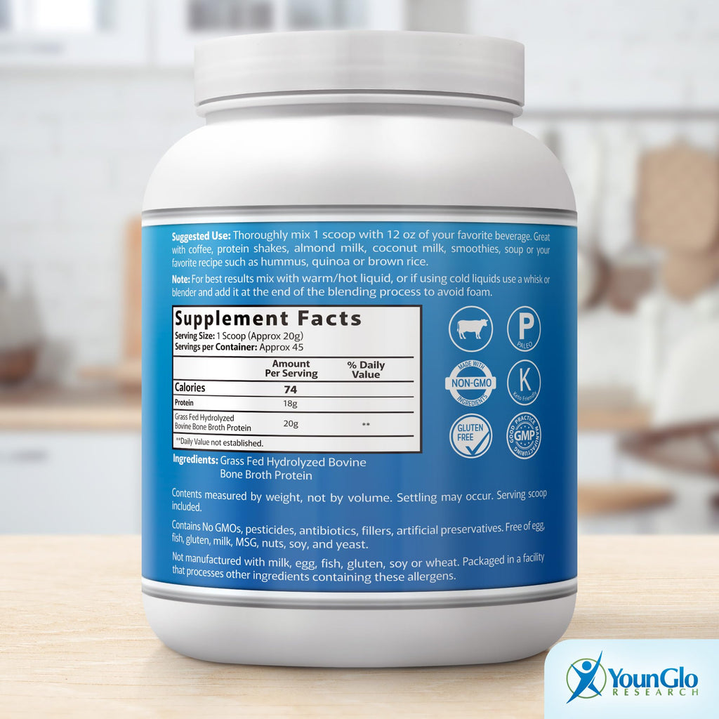 Beef Protein Powder 2 lb 4 PK Unflavored Grass Fed N236