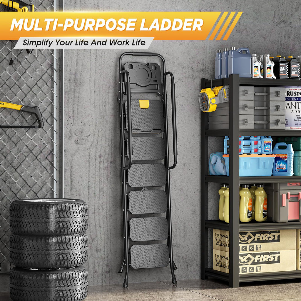 Steel Step Ladder with Handrail P640