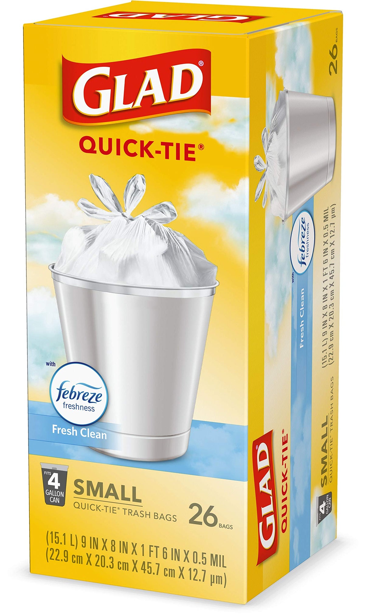 4 Gallon White Trash Bags, 26 Count (Pack of 6) P4487