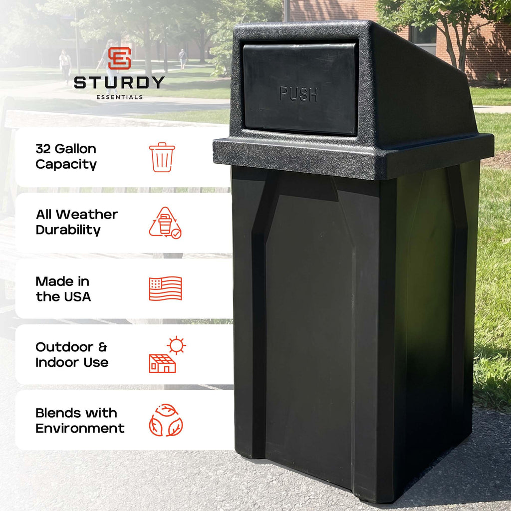 32 Gallon Outdoor Trash Can with Lid P213478