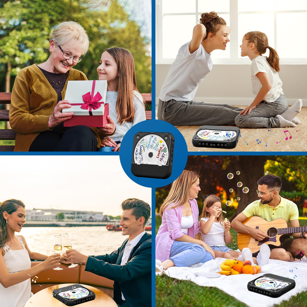 Black Portable Bluetooth CD Player P620