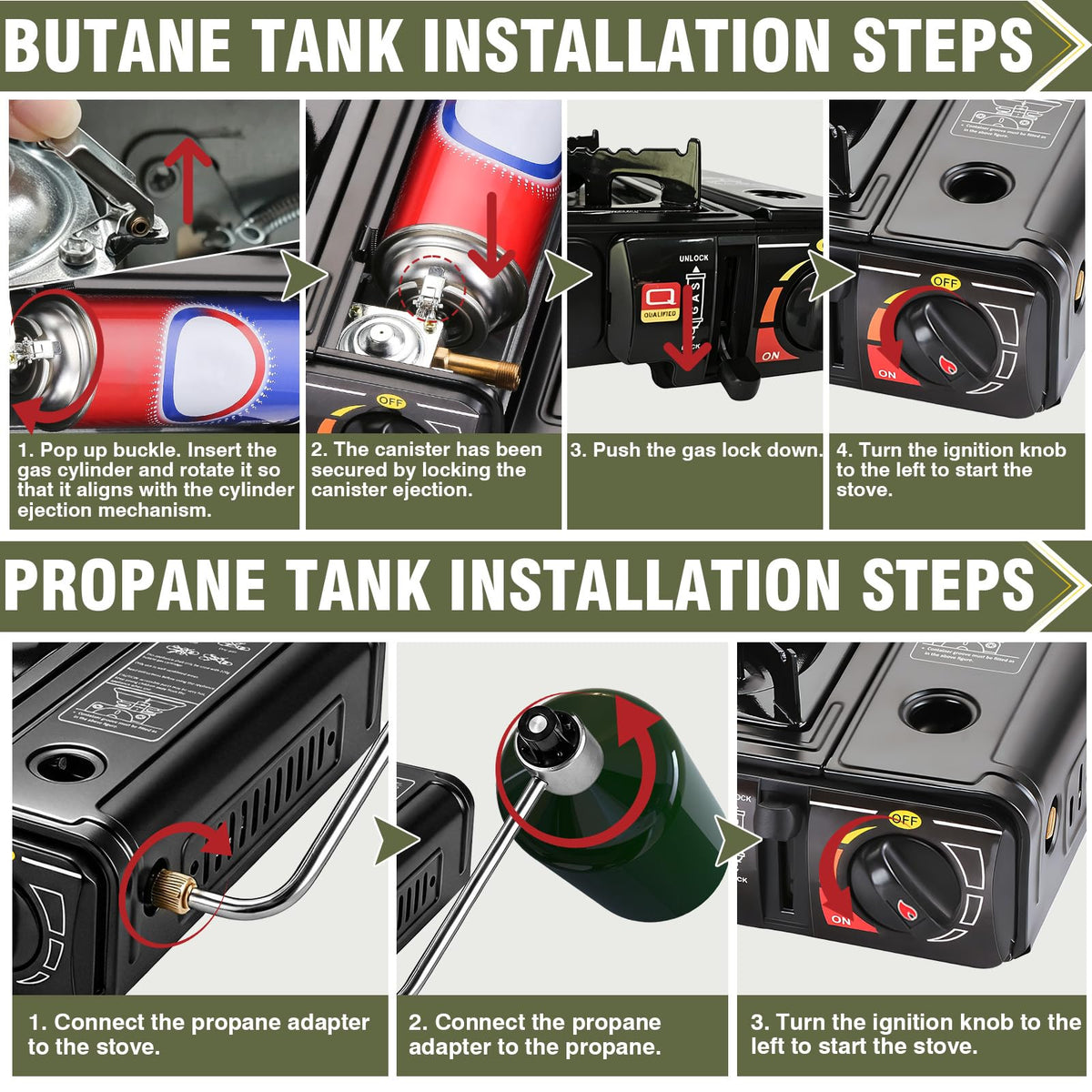 Portable Dual Fuel Single Burner Camping Stove Q14538