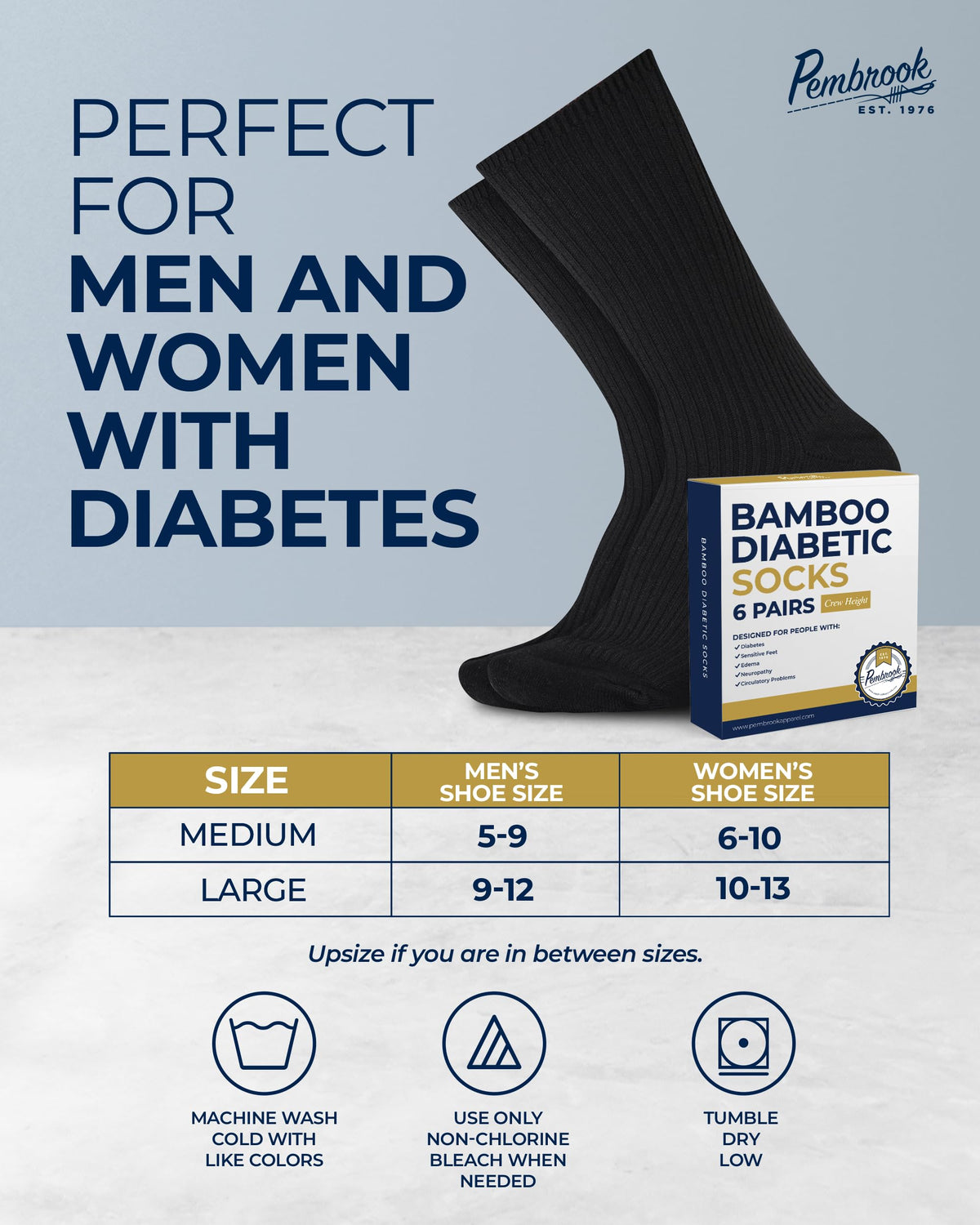Ribbed Knit Bamboo Viscose Diabetic Socks for Women 6 Pairs L705