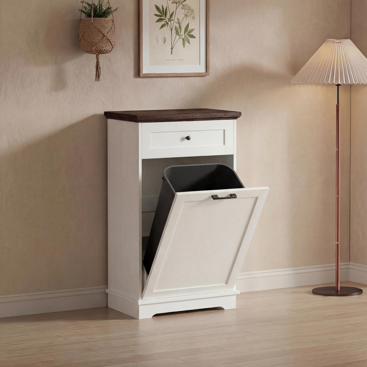 Double Tilt Out Trash Cabinet for 10 Gallon Trash Cans, Antique White Q790481