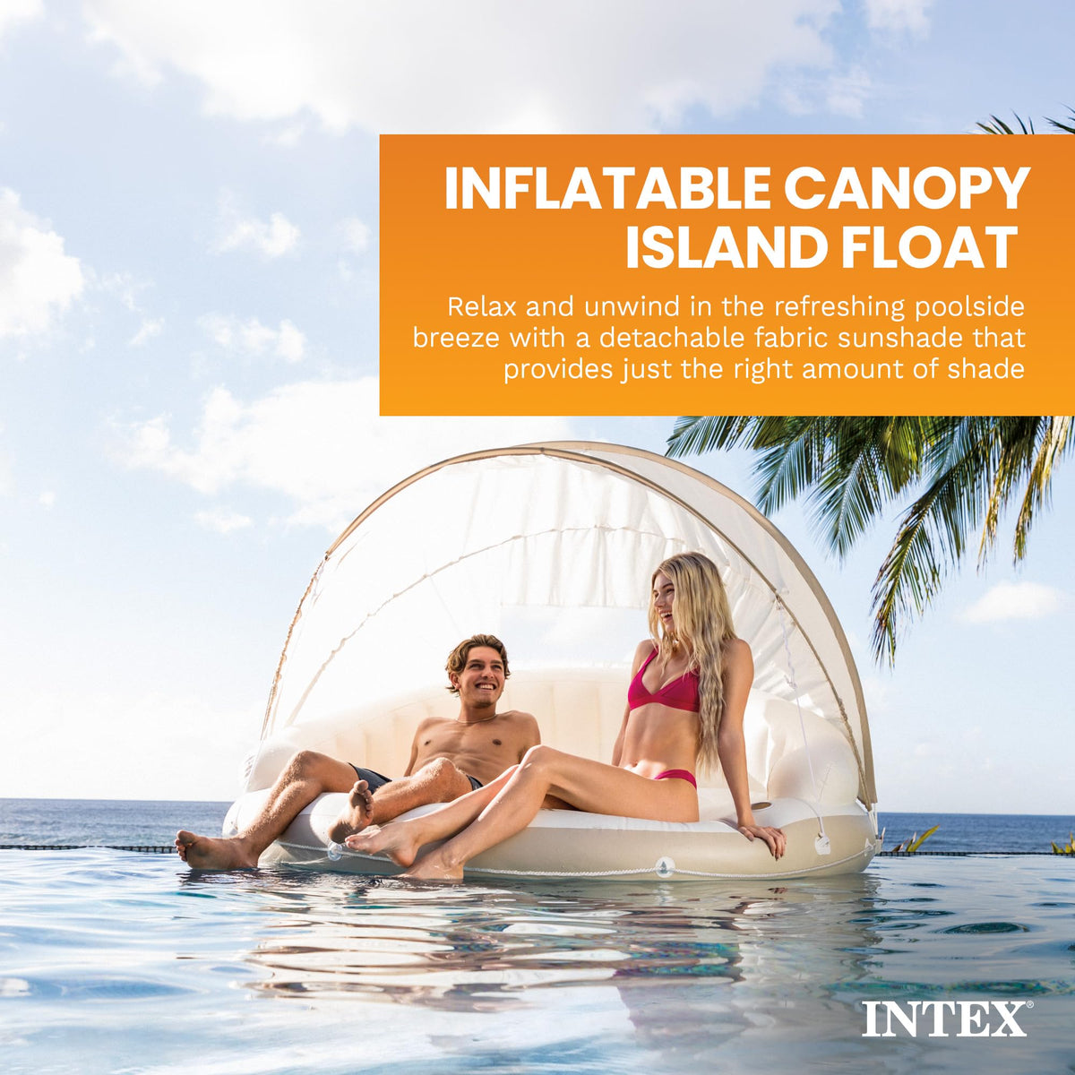 Inflatable Pool Float Lounge with Sunshade W847