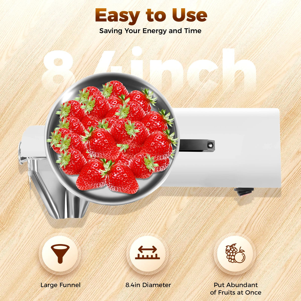 450W Electric Food Strainer with Filter and Trough U1900